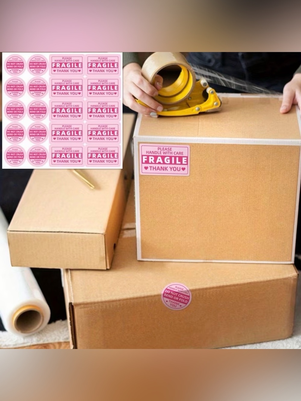 590pc Bundle: 25 Poly Mailers, 40 Fragile Stickers, 25 Cards & 500 Stickers - Picture 10 of 16